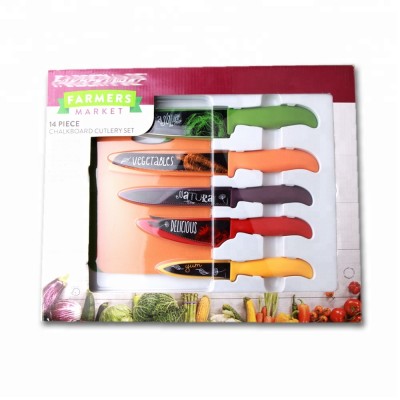 wholesale kitchen knives fableware new colorful set of kitchen knives with oliver green color