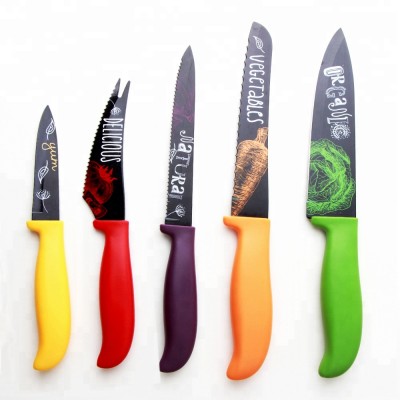 Decal printing knife set in Brazil kitchen accessories stainless steel