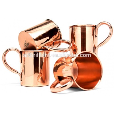 4pcs 550ml Moscow Mule Hammered Copper Mug Cup Solid Pure Handmade Cups Lined