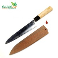 8 inch Japanese Damascus 67 layers VG-10 steel Rubber wood handle And wooden scabbard chef knife